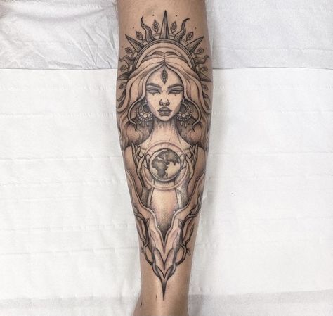 Brown Tattoo Ink, Virgo Tattoo Designs, Ink Tattoo Design, Gaia Goddess, Red Ink Tattoo, Mother Nature Tattoos, Red Tattoo Ideas, Virgo Tattoo, Goddess Tattoo