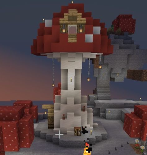 Minecraft Mushroom Island House, Minecraft Mushroom Tower, Minecraft Mushroom Island Build, Minecraft Mushroom Island, Minecraft Mushroom House, Kinoko Kingdom, Mushroom Island, Minecraft Mushroom, Mushroom Village