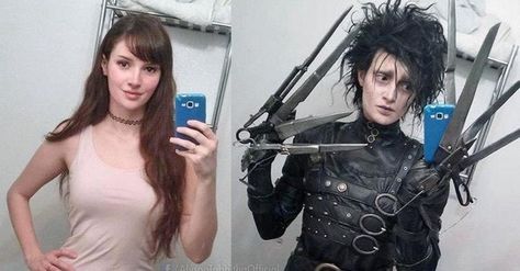 22 Sexy Ladies Rocking Crossplay That Will Confuse You (In a Good Way) Alyson Tabbitha, Edward Scissorhands Costume, Edward Scissor, Edward Scissorhands, Looks Party, Makeup Transformation, Amazing Cosplay, Great Women, After Dark