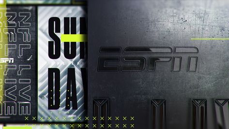 ESPN MONDAY NIGHT FOOTBALL- BROADCAST DESIGN on Behance Baseball Project, Sports Advertising, Channel Branding, Monday Night Football, Sports Channel, Motion Graphics Inspiration, Motion Design Video, Sport Design, Sports Graphics