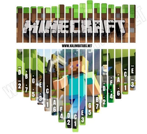 Kalimba Tine Sticker: Minecraft #1 Kalimba Printable Stickers Minecraft Kalimba, Adventure Time Movie, Notes Tutorial, Pokemon Lugia, River Flow In You, Plastic Memories, Bts Christmas, Harry Potter Disney, Witcher 3 Wild Hunt