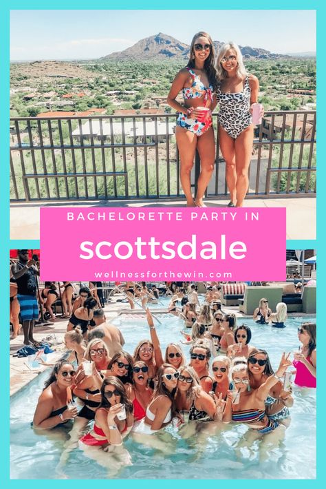 SCOTTSDALE BACHELORETTE PARTY! Where to stay, things to do, clubs to go to, places to eat, and more! Check out this blog post for all the deets if you are hosting or having your own Bach party in Scottsdale, Arizona! #maidofhonor #bacheloretteparty #bridetribe #bridetobe #wellnessforthewin Scottsdale Before The Veil, Scottsdale Bachelorette Party, Nola Bachelorette, Bachelorette Party Destinations, Bach Party Ideas, Scottsdale Bachelorette, Bachelorette Planning, Bach Weekend, Bach Bash