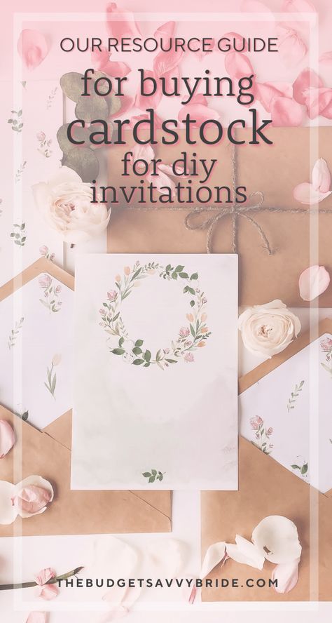 What type of cardstock should you use for your DIY wedding invitations? Check out these recommended resources for buying cardstock in bulk! Supplies for DIY stationery craft project | Click on the link to see more diy and cheap wedding ideas and inspiration on TheBudgetSavvyBride.com Make Your Own Wedding Invitations Zazzle, Cheapest Wedding Invitations, Make Your Own Wedding Invitations Online, How To Assemble Wedding Invitations, How To Make Wedding Invitations, Cheap Wedding Invitations Diy, Online Wedding Invitations Templates, Wedding Invitation Kits Cheap Purple, Stationary Business