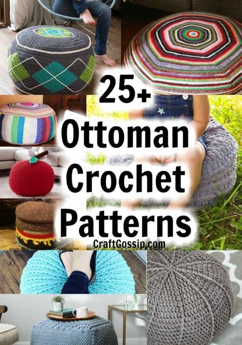 These home decor patterns are perfect for creating your own ottoman for your home. Whether you call them an ottoman, pouf, pouffe or puff they are still the same principle of being a comfy foot stool or beanbag seat. All … Read More ... Pouffe Pattern, Crochet Floor Pouf, Crochet Ottoman, Crochet Pouf Pattern, Diy Pouf, Boho Ottomans, Crochet Pouf, Crochet Cushion Cover, Ottoman Pouf