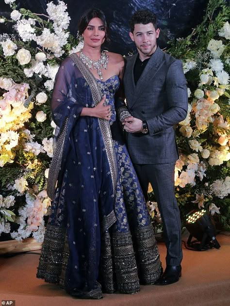 Indian Reception Outfit, Priyanka Chopra Wedding, Indian Wedding Reception Outfits, Wedding Matching Outfits, डिजाइनर कपड़े, Wedding Reception Outfit, Reception Outfits, Mumbai Wedding, Reception Outfit