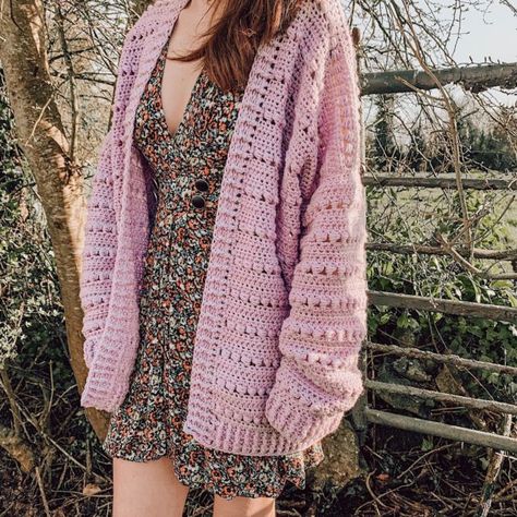 Crochet Shell Boho Cardigan - Crochet with Carrie Back Post Double Crochet, Fall Cardigan, Front Post Double Crochet, Crochet Cable, Textured Cardigan, Crochet Fall, Crochet Cardigan Pattern, Crochet Crop Top, Cardigan Pattern