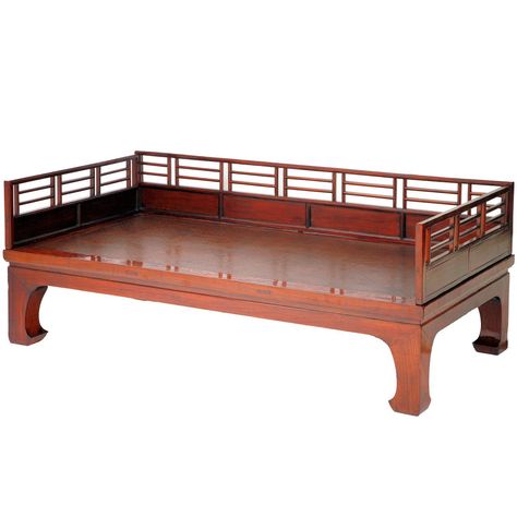 1stdibs - Antique Louhan Couch Day Bed Fretwork Railings Ming Style Chinese Chinoiserie Elm Multiuse Furniture, Asian Style Living Room, Plan Photoshop, Piano Room Decor, All Modern Furniture, Chinese Chinoiserie, Wooden Couch, Double Bed Designs, Sofa Design Wood