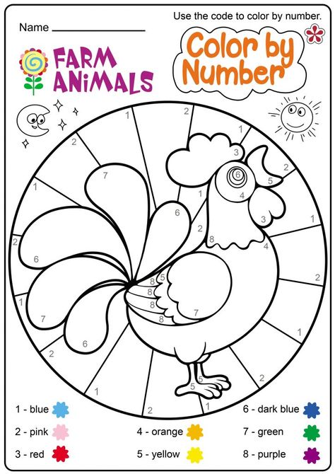 Free Printable Farm Animal Worksheets for Preschoolers | TeachersMag.com Coloring Worksheets For Kindergarten, Farm Animals Preschool, Color Worksheet, Preschool Science Activities, Farm Animals Theme, Coloring Worksheets, Animal Printables, Animal Worksheets, Free Preschool Worksheets