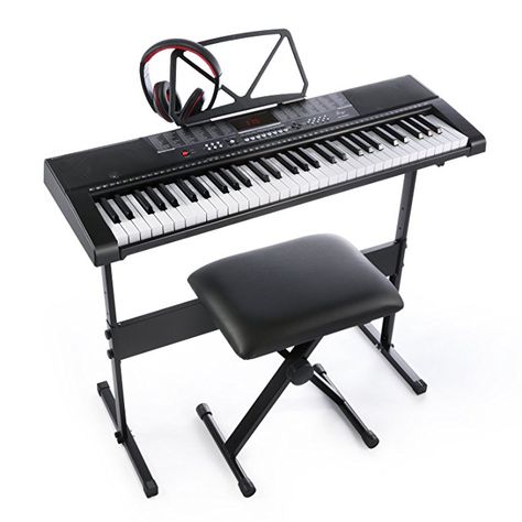 Joy JK-63M-KIT With USB 61-Key Keyboard Set Including Headphone,Stand,Stool and Power Supply Cheap Keyboards, 61 Key Keyboard, Electric Keyboard, Blues Piano, Portable Keyboard, Best Piano, Headphone Stand, Microphone Stand, A Keyboard