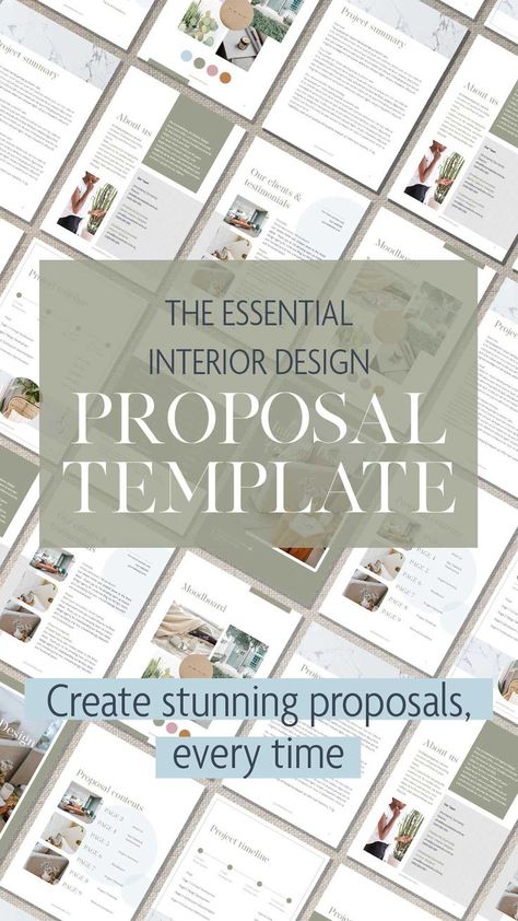 Created for you by Dsmith Design, specialist in document design for interior designers and stylist. Available in both Canva and Adobe InDesign formats, this template helps *streamline & speed up your process *lets you focus on the content of your proposal rather than the aesthetic *create consistent and on-brand proposals each time Interior Design Proposal Template, Sage Interior Design, Sage Interior, Design Proposal Template, Interior Design Proposal, Document Design, Presentation Board Design, Design Proposal, Documents Design