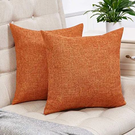 Fall Pillow Covers, Orange Pillow Covers, Thanksgiving Pillows, Chenille Throw Pillows, Fall Pillow, Fall Throw Pillows, Fall Pillow Cover, Orange Throw Pillows, Couch Decor