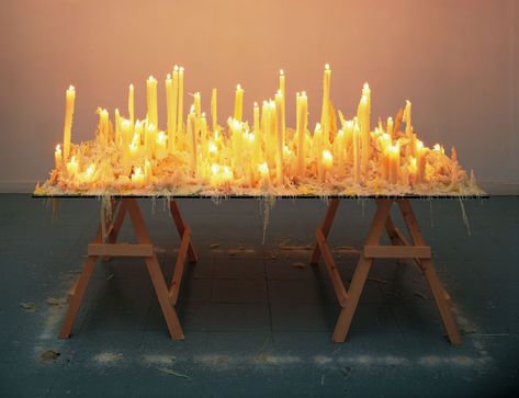 Featured Works - Featured Works - Anya Gallaccio - Artists - Lehmann Maupin Modern Monastery, Anya Gallaccio, Candle Wax Art, Candle Installation, Drip Candle, Candle Sculpture, 1 June, Wax Art, 22 September