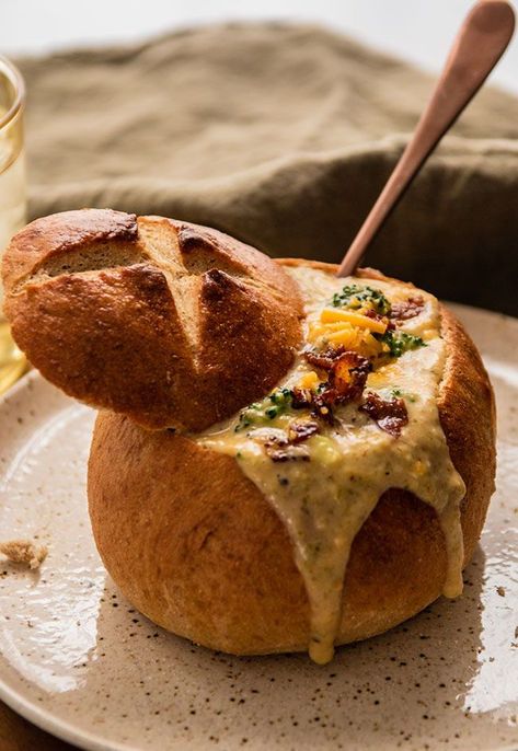 Cozy Soup Aesthetic, Bread Bowl Aesthetic, November Food Ideas, Bread Soup Bowls, Easy Wheat Bread, Bread Bowls For Soup, Soup In Bread Bowl, Soup Bread Bowl, Bread Aesthetic