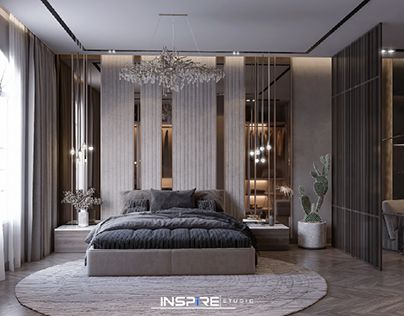 Modern Master Bedroom Bedroom Interior Design Luxury, Modern Luxury Bedroom, Luxury Bedroom Design, Master Room, Luxury Bedroom Master, Bedroom Bed Design, 3d Interior, Bed Furniture Design, Partition Design