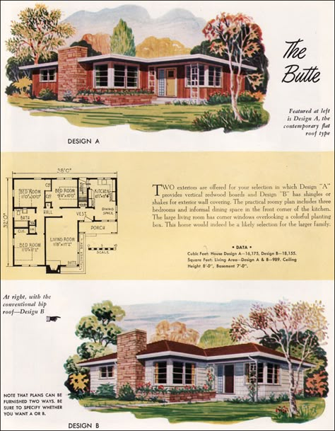 1950 House, Canadian Homes, Mid Century House Plans, 50s House, Mid Century Modern House Plans, Modern Residential Architecture, Vintage House Plans, Sims House Plans, Casa Vintage