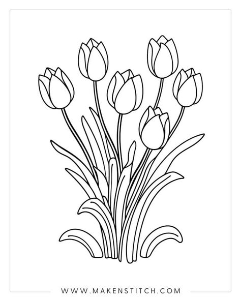 Let your creativity bloom with these beautiful tulip coloring pages. From vibrant petals to charming blooms, there's fun for all ages. Tulip Coloring Pages, Tulip Drawing, Love Coloring Pages, Flower Drawing Design, Tulips In Vase, Tulip Design, Needlework Embroidery, Spring Tulips, Balloon Decor