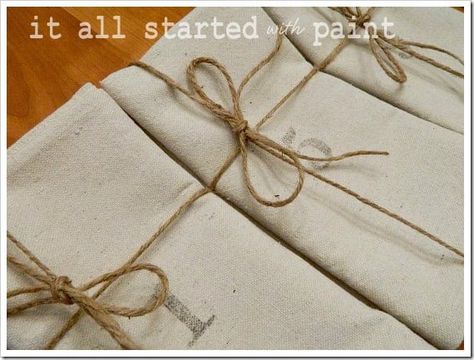 Drop Cloth Projects, Flour Sacks, Cloth Ideas, Canvas Drop Cloths, Paint Drop, Drop Cloth Curtains, Fabric Napkin, Rustic Curtains, Blue Curtains