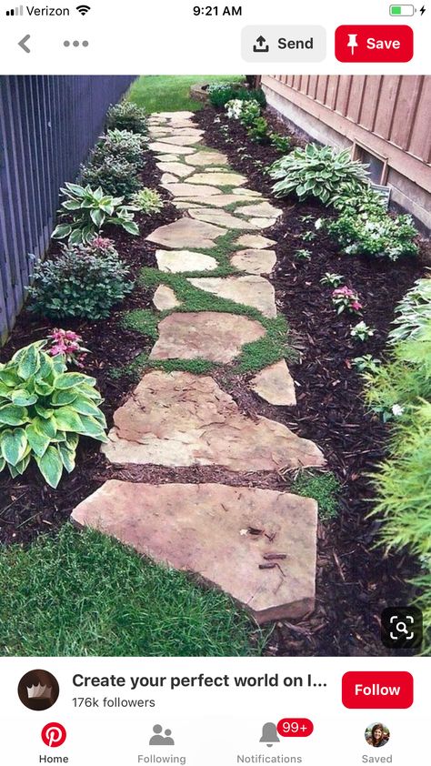 Side Yard Makeover, Yard Makeover, Makeover Bathroom, Side Yard Landscaping, Walking Path, Pathway Landscaping, Budget Garden, Stone Path, Front Yard Garden