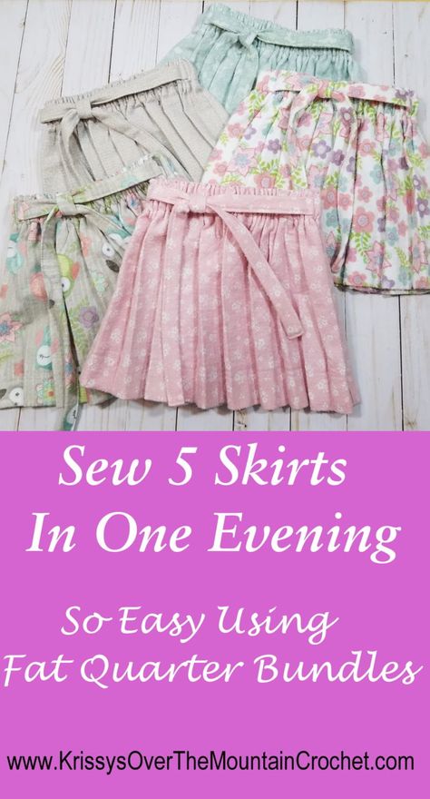 5 pastel flannel skirts made in one evening, using fat quarter bundles, by following this easy sewing tutorial. Girls Skirt Pattern Free, Skirt Patterns Sewing Free, Maxi Skirt Pattern Free, Elastic Waist Skirt Pattern, Skirt Sewing Pattern Free, Girls Sewing Patterns Free, Christmas Skirts, Ruffle Skirt Pattern, Mountain Crochet