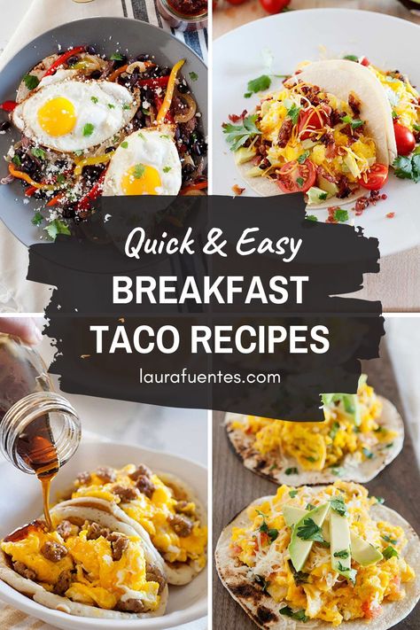 These breakfast taco recipes are so good you'll want to make the on repeat. Whether it's on the weekend for brunch tacos or breakfast for dinner, there's one breakfast taco idea to satisfy your cravings! Breakfast Taco Ideas, Brunch Tacos, Breakfast Taco Bar, Sausage Tacos, Breakfast Tacos Recipe, Taco Tuesday Recipes, Taco Bites, Easy Fish Tacos, Breakfast Taco