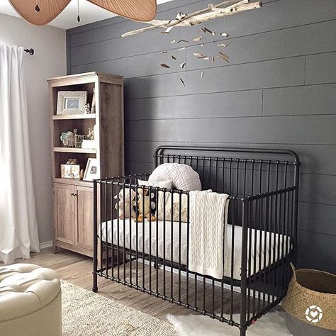 Iron Crib Nursery, Iron Baby Crib, Iron Crib, Black Crib, Baby Boy Room Nursery, Nursery Room Boy, Nursery Room Inspiration, Vintage Baby Girl, Nursery Baby Room