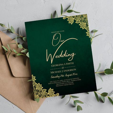 Emerald Green Wedding Invitations - New Trending for 2023 Emerald Green Wedding Invitations, Trending For 2023, Wedding Emerald Green, Gold Themed Wedding, Emerald Green Wedding Theme, Green Gold Weddings, Marble Invitation Wedding, Emerald Green Wedding, Green Invitations