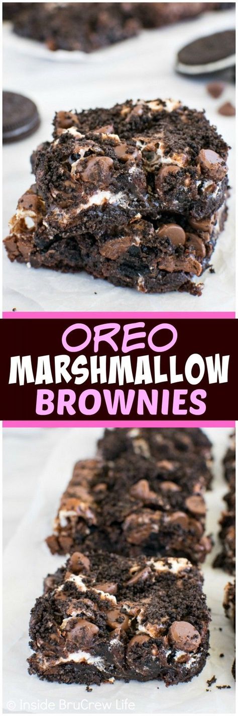 Oreo Marshmallow, Marshmallow Brownies, Weight Watcher Desserts, Cake Oreo, Oreo Desserts, Resep Brownies, Oreo Recipes, Low Carb Dessert, Wedding Dessert