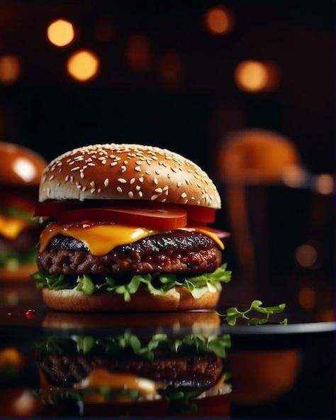 Photo delicious fresh burger for templat... | Premium Photo #Freepik #photo Burger Fries Photography, Burger Photography, Hamburger And Fries, Juicy Burgers, Wine Photography, Big Juicy, Burger And Fries, Event Food, Business Card Maker