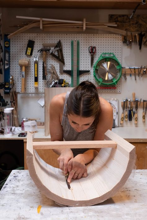 Where Women Work | Kate Casey of Peg Woodworking — Rose & Ivy Peg Woodworking, Beautiful Furniture Pieces, Custom Consoles, Woodworking School, Bed Stuy, Skill Set, Woodworking Designs, Wood Work, Beautiful Furniture