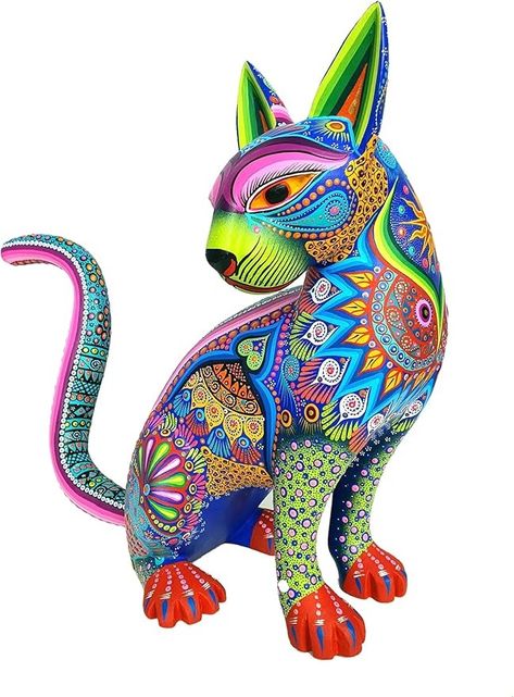 Amazon.com: ALKIMIA INC Mexican Alebrije Masterpiece Cat Wood Carving Handcrafted Sculpture : Home & Kitchen Cat Wood Carving, Cat Wood, Arte Popular, All About Cats, Cat Pin, Wood Carving, Home Kitchen, Free Delivery, Carving