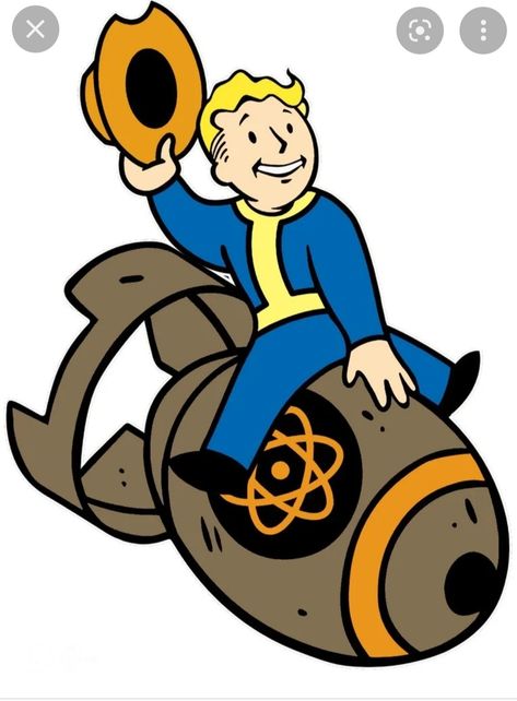 Fallout Traditional Tattoo, Fallout 3 Art, Fallout Propaganda, Vault Boy Tattoo, Nuke Drawing, Fallout Tattoo Ideas, Fallout Drawings, Fallout 4 Art, Fallout Logo