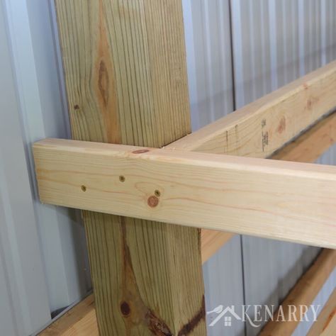 Great idea for DIY corner shelves to create storage in a garage or pole barn! Pole Barn Storage Ideas, Pole Barn Storage, Barn Storage Ideas, Shelves For Garage, Diy Corner Shelves, Diy Pole Barn, Diy Corner Shelf, Pole Barn Designs, Corner Shelf Ideas