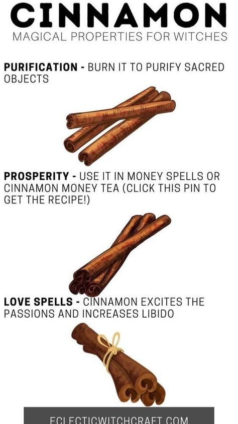 Cinnamon Meaning Witchcraft, Beginner Witch Tips, Eclectic Witchcraft, Beginner Witch, Lunar Magic, Prosperity Spell, Witch Tips, Moon Spells, Kitchen Witchery