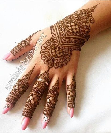 Finger Mehendi, Finger Mehendi Designs, Henna Flower Designs, Simple Mehendi, Jagua Henna, Pretty Henna, Tato Henna, Henna Art Designs, Beginner Henna Designs