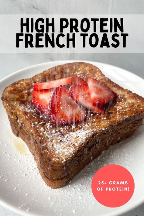 Protein French Toast Recipe, High Protein French Toast, Frozen Banana Recipes, Protein Toast, 25 Grams Of Protein, Protein French Toast, Healthy French Toast, Dairy Free Breakfast Recipes, Healthy Breakfast Choices