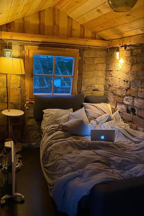 Lindsay Weir, Future Decor, Beds For Small Spaces, Cabin Aesthetic, Log Cabin Rustic, Cabin Bedroom, Camp Site, Noah Kahan, Cottage Interior