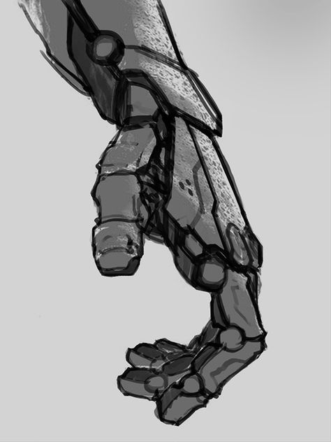 Concept arm Mechanical Arm Aesthetic, Simple Arm Drawing, Character Design Metal Arm, Mechanical Arm Fantasy Art, Prothestic Arm Concept Art, Robot Arm Aesthetic, Metal Arm Concept Art, Cybernetic Arm Design, Mechanical Arm Art