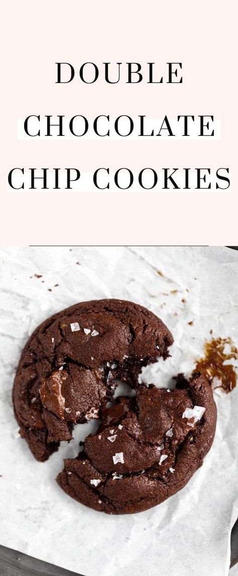 Double the chocolate means double the fun. These double chocolate chip cookies are made with a fudgy chocolate cookie dough and are absolutely loaded with chocolate chips so every mouthful is better than the last! #chocolatechipcookies #chocolatecookie #cookierecipes #dessertidea #easydessert Single Serve Double Chocolate Chip Cookie, Single Serve Cookies Recipes, Single Serve Desserts Easy, Single Serve Double Chocolate Cookie, Single Serve Chocolate Desserts, Small Batch Double Chocolate Cookies, Chocolate Cookie For One, Single Serve Chocolate Cookie, Chocolate Chip Cookie For Two