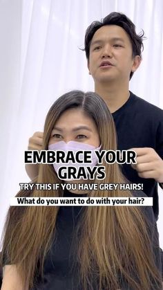 Glen / Highlight / Balayage on Instagram: "Embrace your Grays ✨ Grey Blending hair transformation Prelightening with @milbonmalaysia High Bleach with @olaplex Base Color and Toning with @addicthy_color 3 Silver + 3 Topaz Maintain with @olaplexmalaysia No:4P @nekderx.official #hairreels #hairreelsvideo #reelshair #reelhair #hairtransformation #hairmakeover #hairbeforeandafter #beforeandafterhair #greyblending #embraceyourgrey #ashgrey #ashgreyhair #greybalayage #ashbalayage #milbonmalay Grey Blending Hair, Brown Hair Going Grey, Ash Brown Hair With Highlights, Ash Tone Hair, Asian Hair Highlights, Ash Brown Hair Balayage, Brown Hair With Silver Highlights, Ash Gray Hair Color, Grey Brown Hair