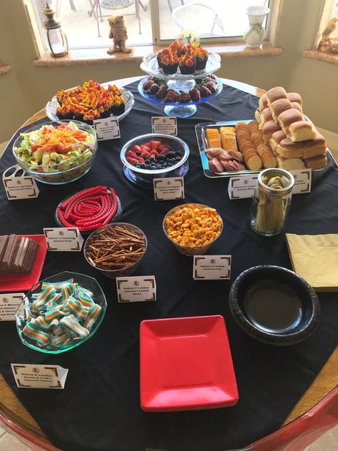 hunger games inspired food – KaylaAnn Hunger Games Dinner Party, Hunger Games Movie Night, Hunger Games Party Food, Hunger Games Food Ideas, Hunger Games Themed Food, Hunger Games Themed Party, Hunger Games Aesthetic Arena, Hunger Games Party Decorations, Hunger Games Food