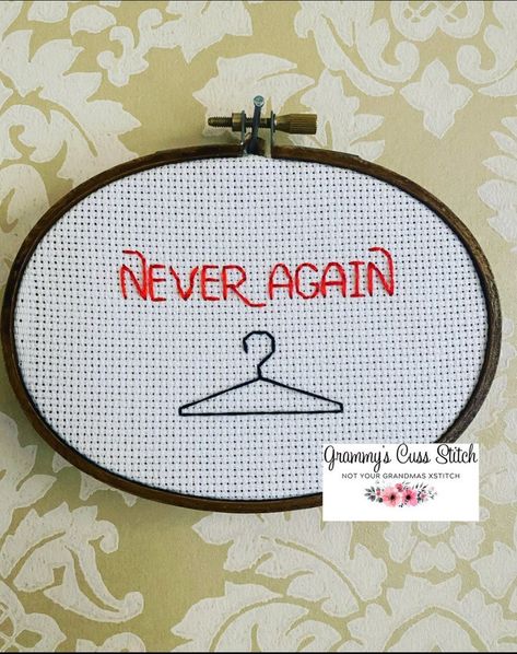 Feminist Cross Stitch Modern Cross Stitch Never Again Wall - Etsy Canada Wedding Gallery Wall, Funny Feminist, Feminist Cross Stitch, Feminist Embroidery, Feminist Humor, Cross Stitch Modern, Battle Jacket, Subversive Cross Stitch, Never Again