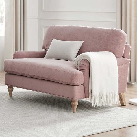 Pink Love Seat Living Room, Pink Loveseat, Traditional Loveseat, Floor Lounge, Pink Armchair, Snuggle Chairs, Pink Sofa, Cozy Seating, Traditional Sofa