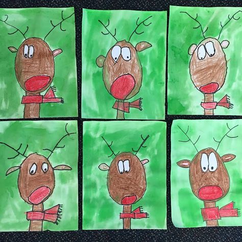 Reindeer Craft - Apples and ABC's Craft On Canvas, Christmas Reindeer Craft, Xmas Crafts Kids, Kindergarten Christmas Crafts, Prek Crafts, Christmas Art Projects, December Crafts, Kindergarten Art Projects, Reindeer Craft