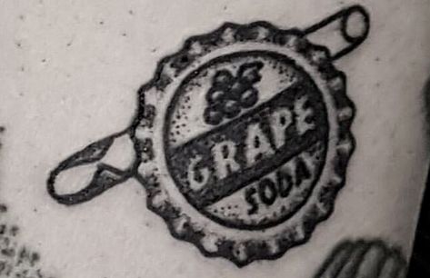 Grape Soda Tattoo, Bottle Cap Tattoo, Grape Soda, Up Tattoos, Tattoo Sleeve, Bottle Cap, Sleeve Tattoos, Tattoos For Women, Tattoo Ideas