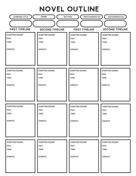 Comic Plot Outline, How To Write A Book Template, Chapter Writing Template, Novel Planning Worksheets, Novel Plot Outline Template, Writing Planning Template, How To Plan Writing A Book, Novel Planner Template, Book Writing Planner