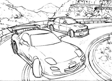 Drifting Cars Up On The Hill Coloring Pages : Kids Play Color Jdm Coloring Pages, Drifting Car Drawing, Car Drifting Drawing, Drift Drawing, Simple Car Drawing, Vehicle Drawing, Car Drawing Easy, Car Drifting, Cars Sketch