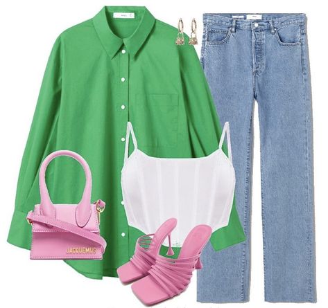 Pink Green Outfit, Preppy Chic Outfits, 2022 Fashion Trends, Outfits Con Jeans, Model Outfit, Casual Outfit Inspiration, Modesty Fashion, 2022 Fashion, Causual Outfits