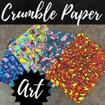 Need a fun, engaging, last minute lesson for your sub? This NO PREP needed Crumble Paper Abstract Art drawing tutorial is perfect for middle (6-12), high (9-12), homeschool and upper elementary (3-5th) grades. Compatible with students of any art skill level from beginner to intermediate to advanced. Perfect especially for that crazy week before winter, spring or summer break. This product includes:PDF student handout with color images and instructionsPDF tutorial for teacher instruction ledPPT v Upper Grade Art Projects, Substitute Teacher Art Activities, Drawing Projects For Elementary Students, Collage Crafts For Preschool, Fun Activities For Classroom, September Activities For Elementary Kids, Last Day Of School Art Projects, 4th Grade Spring Art Projects, End Of The Year Art Projects For Middle School