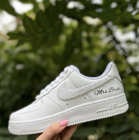 ✨👟 Custom Bridal Air Force 1s – Walk Down the Aisle in Style! 👰‍♀️💍
Say "I do" in these stunning custom Air Force 1s, designed for the bride who wants comfort without sacrificing style. Perfect for dancing the night away, these sneakers add a personal touch to your wedding day look with [describe the custom details—pearls, lace, rhinestones, initials, etc.]. Make your special day even more unforgettable with shoes as unique as your love story! 💖 #BridalSneakers #CustomAirForce1 #WeddingShoes Bride Comfy Shoes, Wedding Tennis Shoes Brides, Reception Shoes For Bride, Bridal Vans, Wedding Day Shoes, Reception Shoes, 2024 Bride, Custom Wedding Shoes, Bridal Sneakers