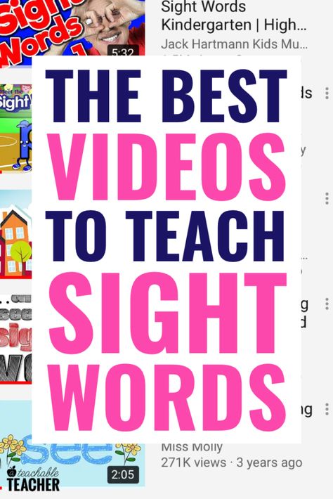 Whether teaching preschool, kindergarten or first grade students, these free sight word videos are a huge hit. We get so much practice with words from frys and dolch lists that my student's reading fluency improves while we're having fun! Teach Sight Words, Planning School, G Words, Teaching Sight Words, Sight Words Kindergarten, Sight Word Activities, Sight Word Games, Best Videos, Teaching Phonics